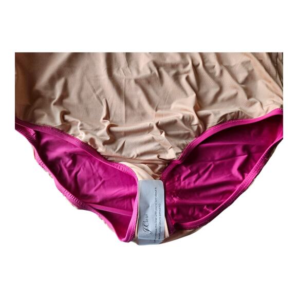 J. Crew Women 24 Swimsuit 1 Piece V-Neck Ruffled Ruched Radiant Fuchsia NEW NWT - Picture 7 of 8